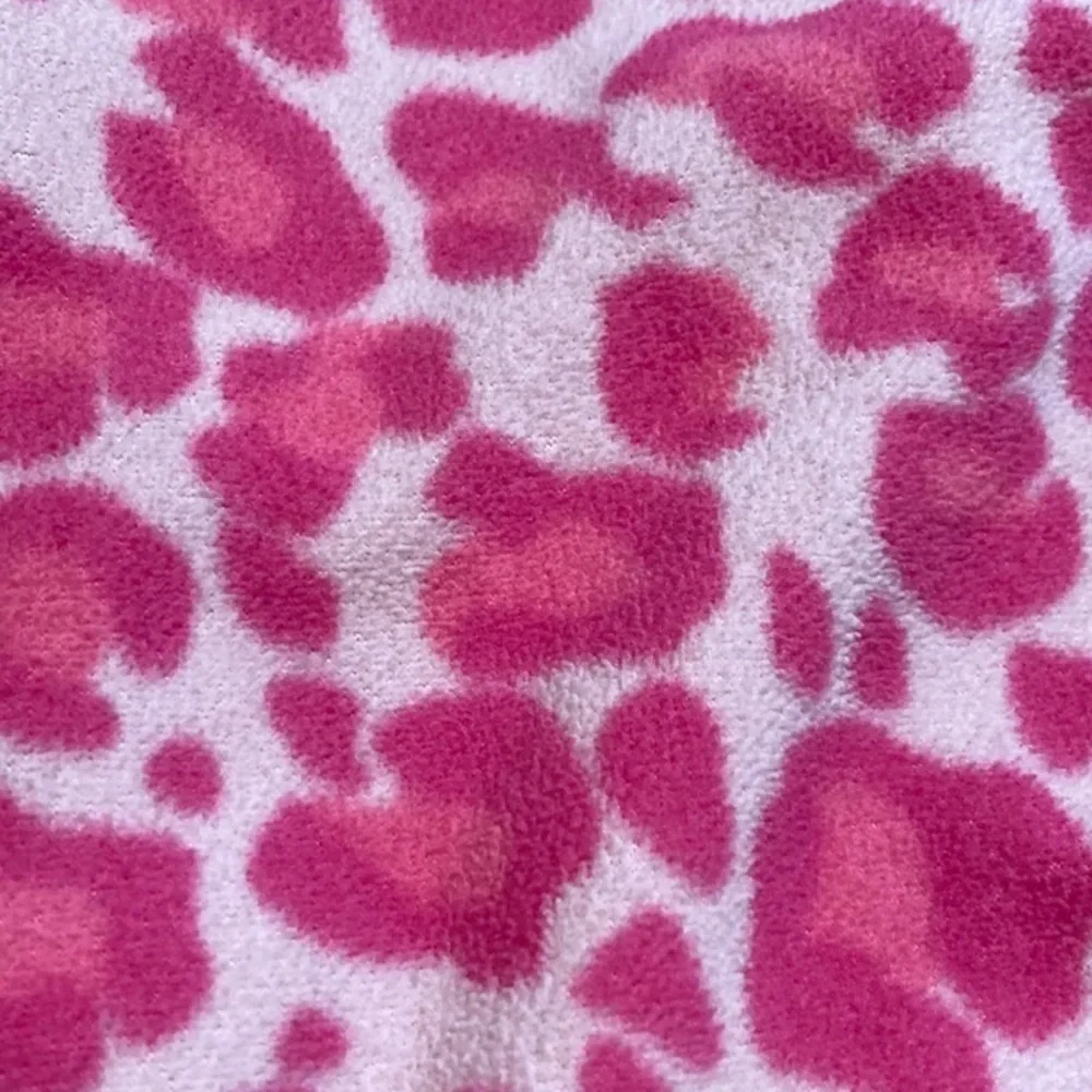 Pink Leopard Print Fleece Footed Pajamas Sleepwear‎ Romper One Piece